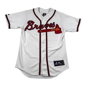 Atlanta Braves Jersey Mens Small White MLB Baseball Majestic Gattis 24 Button